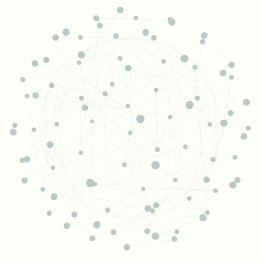 A quiet, spherical structure of connected points, at rest.